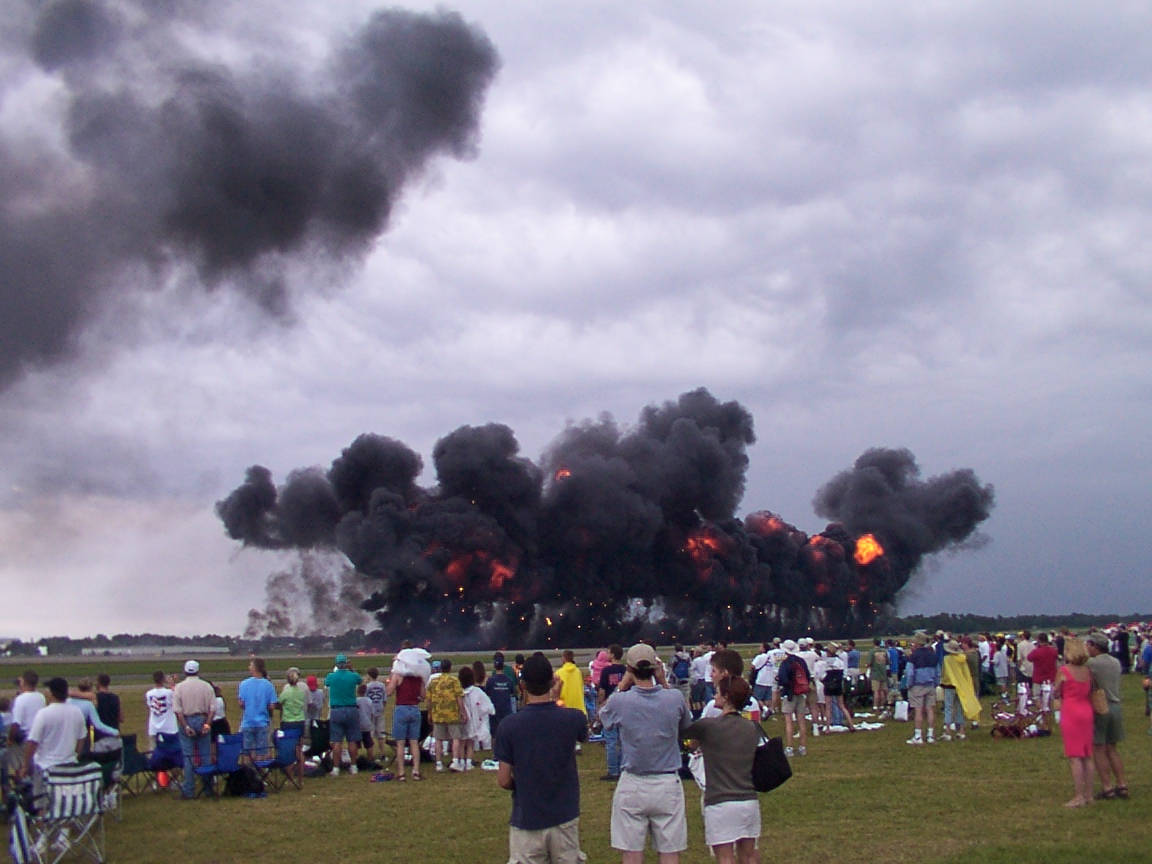 A simulated bombing run.  