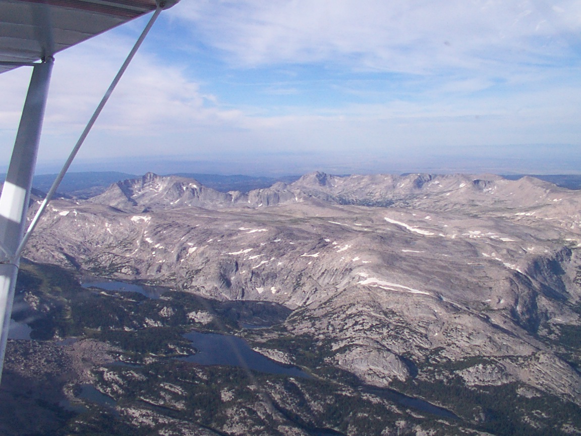 Near the Idaho-Wyoming border, flying at 13,000 to clear terrain.  